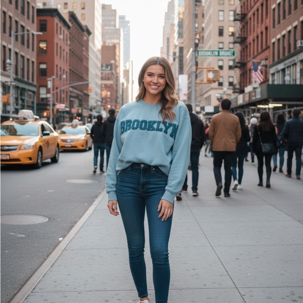 Wild Fable Blue Brooklyn Sweatshirt, size small